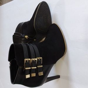 Sam and Libby Black Heel Booties | Size 7.5